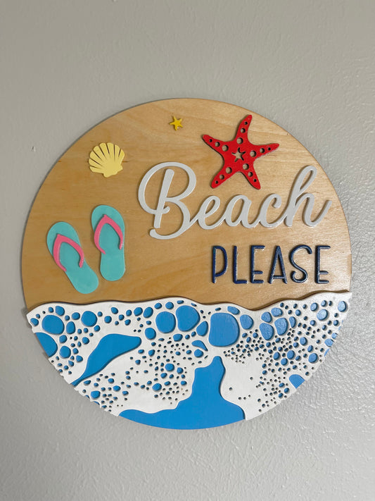 12” - Beach Please Sign