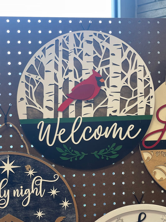 Welcome Cardinal Sign 14 inch